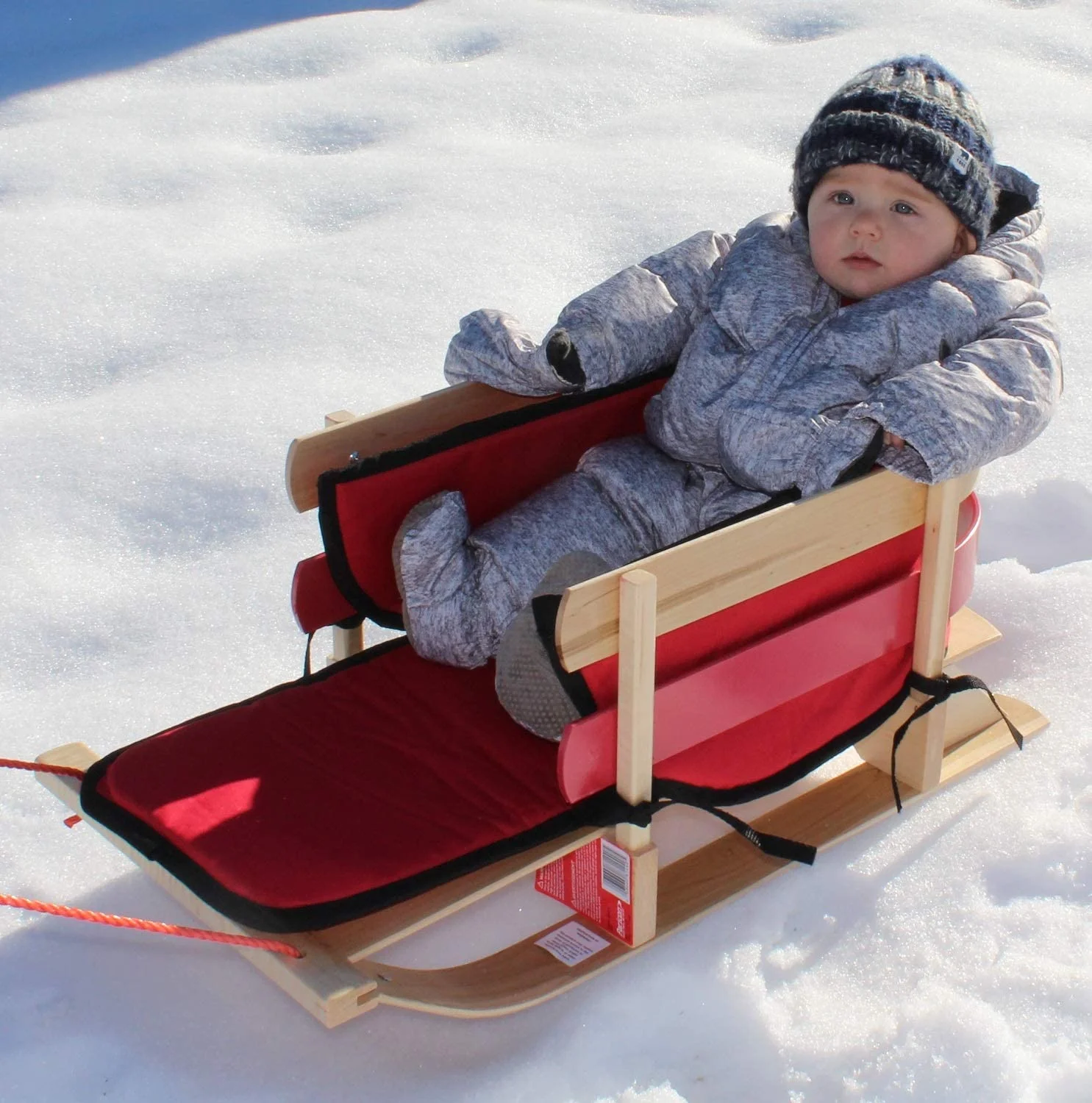 FLEXIBLE FLYER Pad for Baby Pull Sleigh, Toddler Boggan Sled Cushion in Red