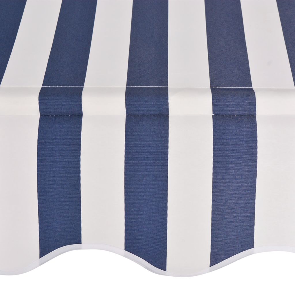 Dcenta Manual Retractable Sun Shade Patio Awning 98.4 Inches for Window Terrace Balcony Garden Blue and White Stripes