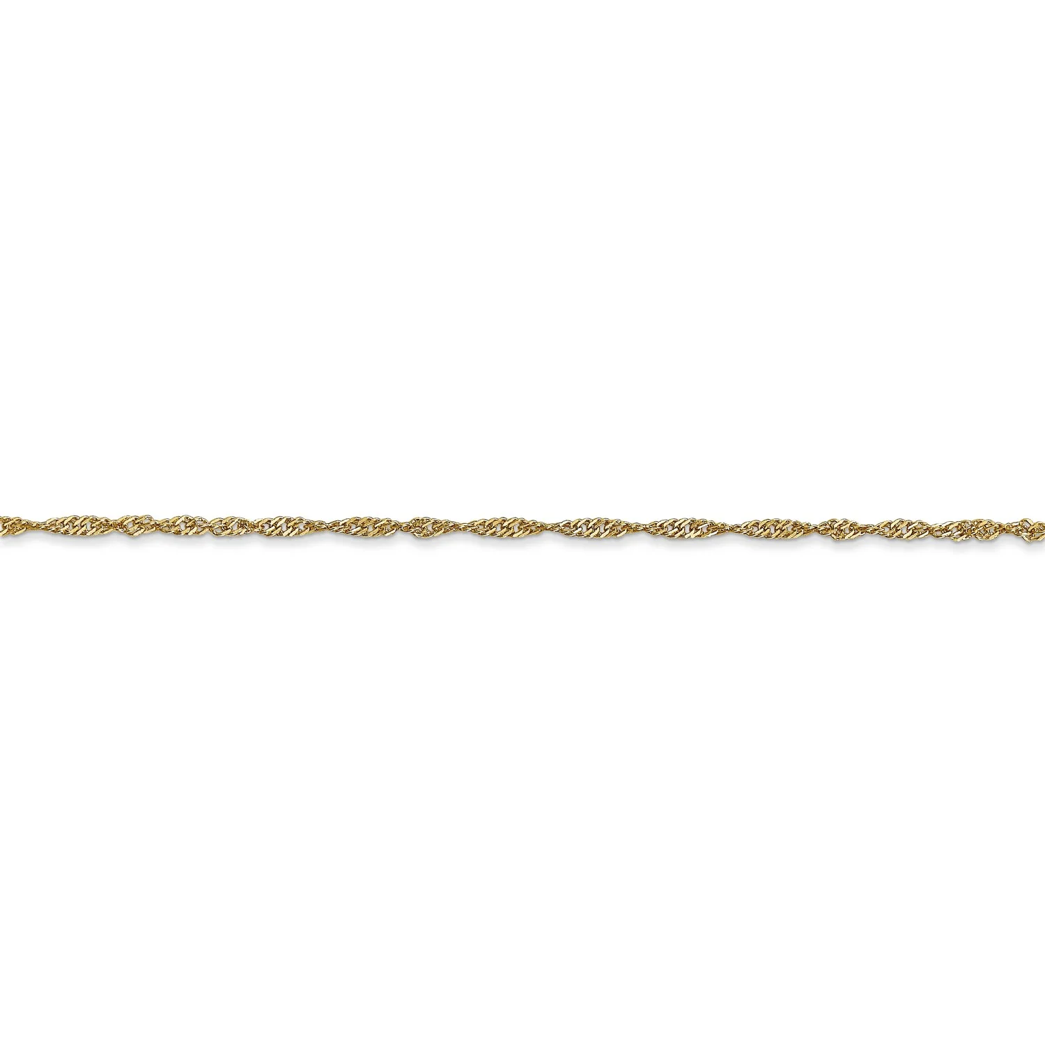 Singapore Chain Necklace in Real 14k Yellow Gold