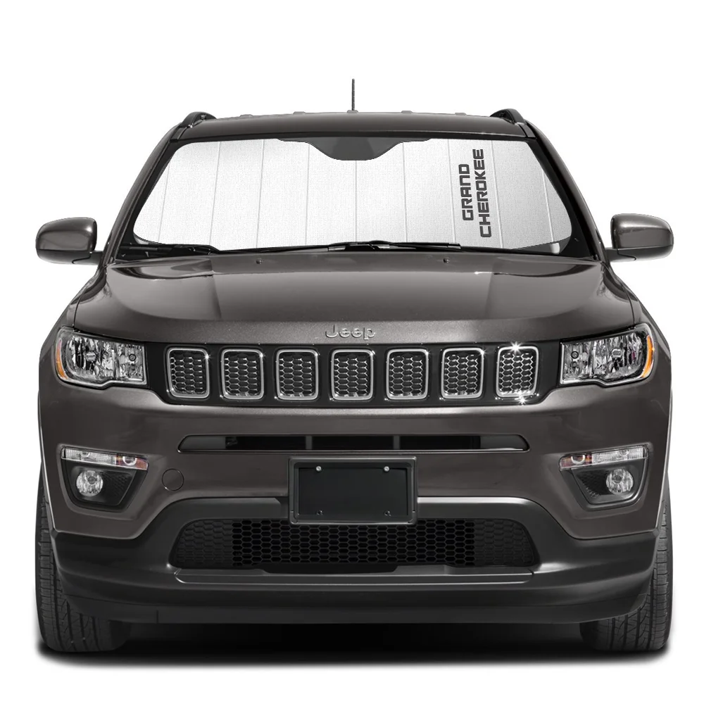Jeep Grand Cherokee Universal Fit Enforced Stand-Up Auto Windshield Sun Shade at Standard Size 54