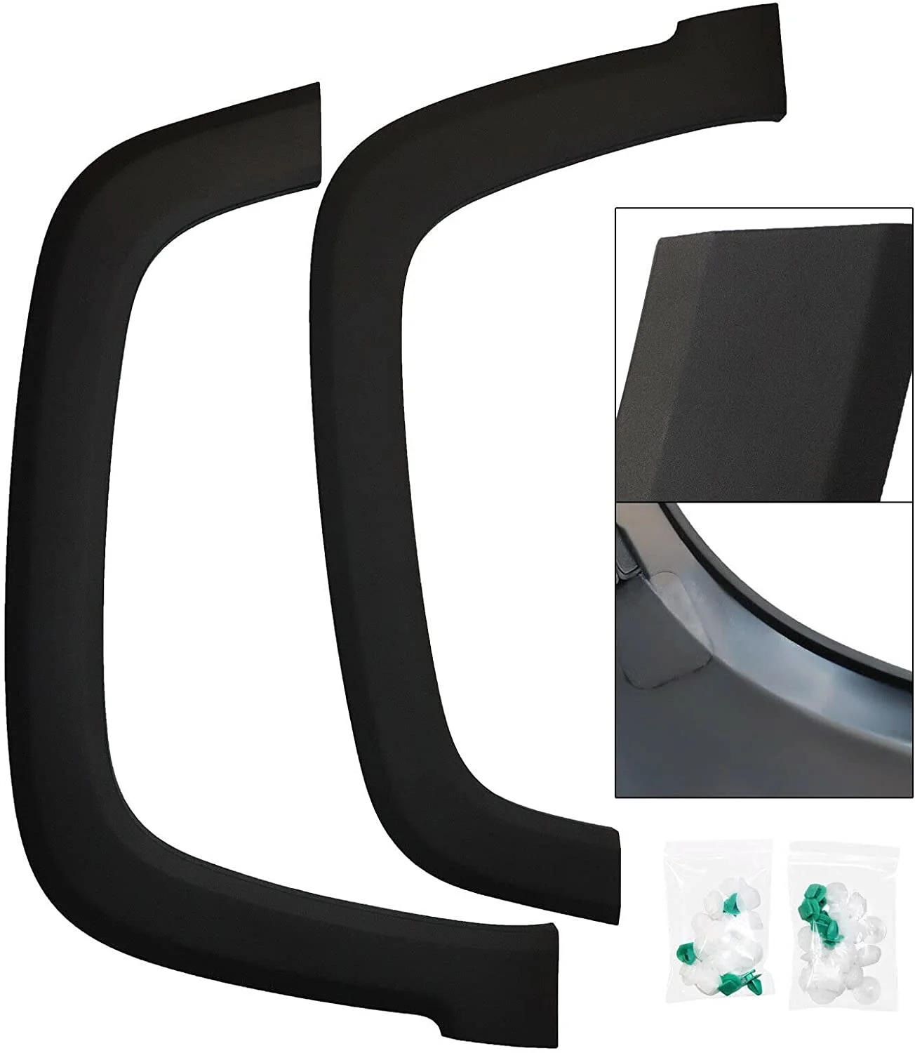 Fichiouy Front Fender Flares Trim for 2015 2016 2017 2018 Jeep Renegade Driver and Passenger Side 5XB65LXHAA 6TB75LXHAA Black