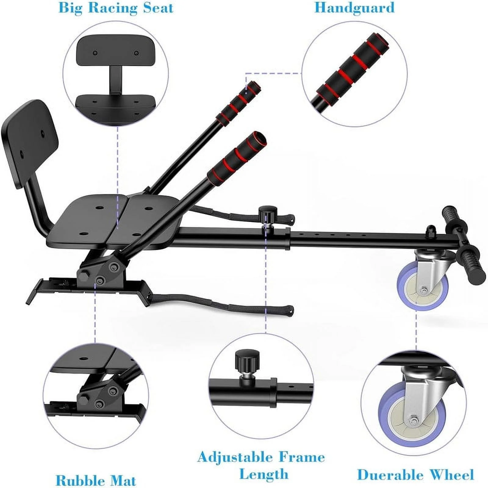 SISIGAD Hoverboard Seat Attachment, Adjustable Hoverboard Accessories for 6.5