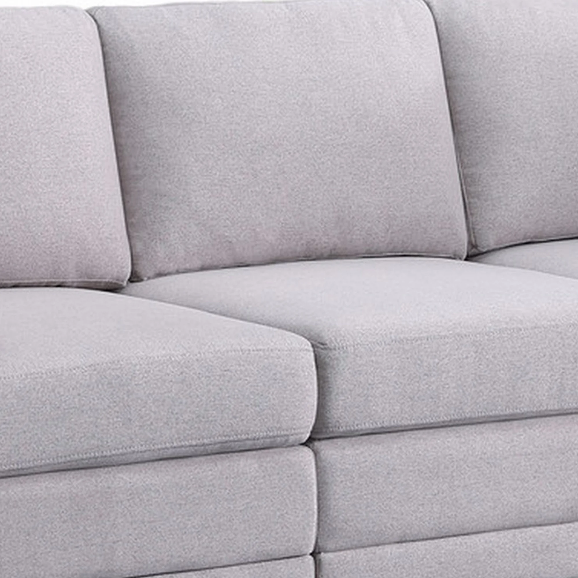Chase 96 Inch 3 Seater Modular Sofa, Padded Seats and Back, Modern, Gray