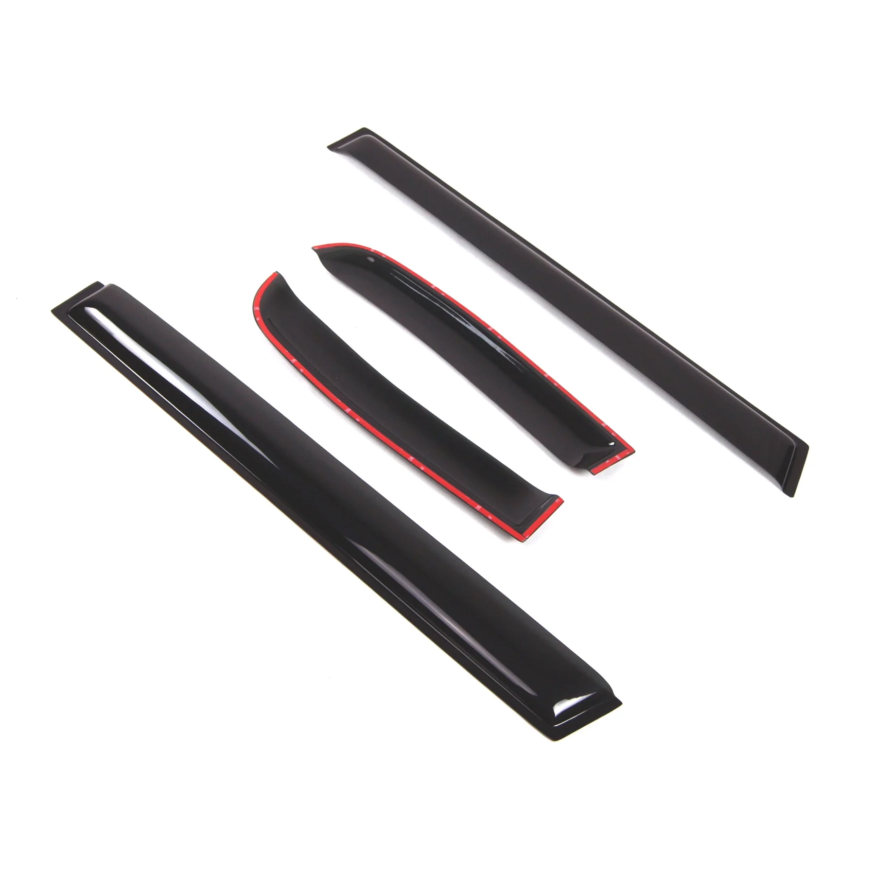 Tuningpros WD2-427 Outside Mount Window Visor Deflector Rain Guard Dark Smoke 4 Pcs Set For 2007-2014 Toyota FJ Cruiser