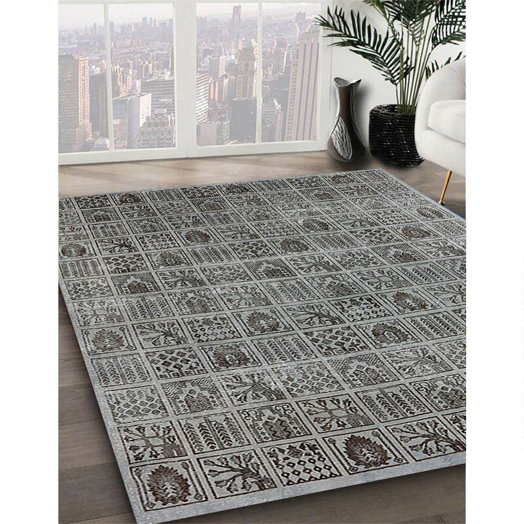 Ahgly Company Indoor Rectangle Mid-Century Modern Gray Oriental Area Rugs, 2' x 5'