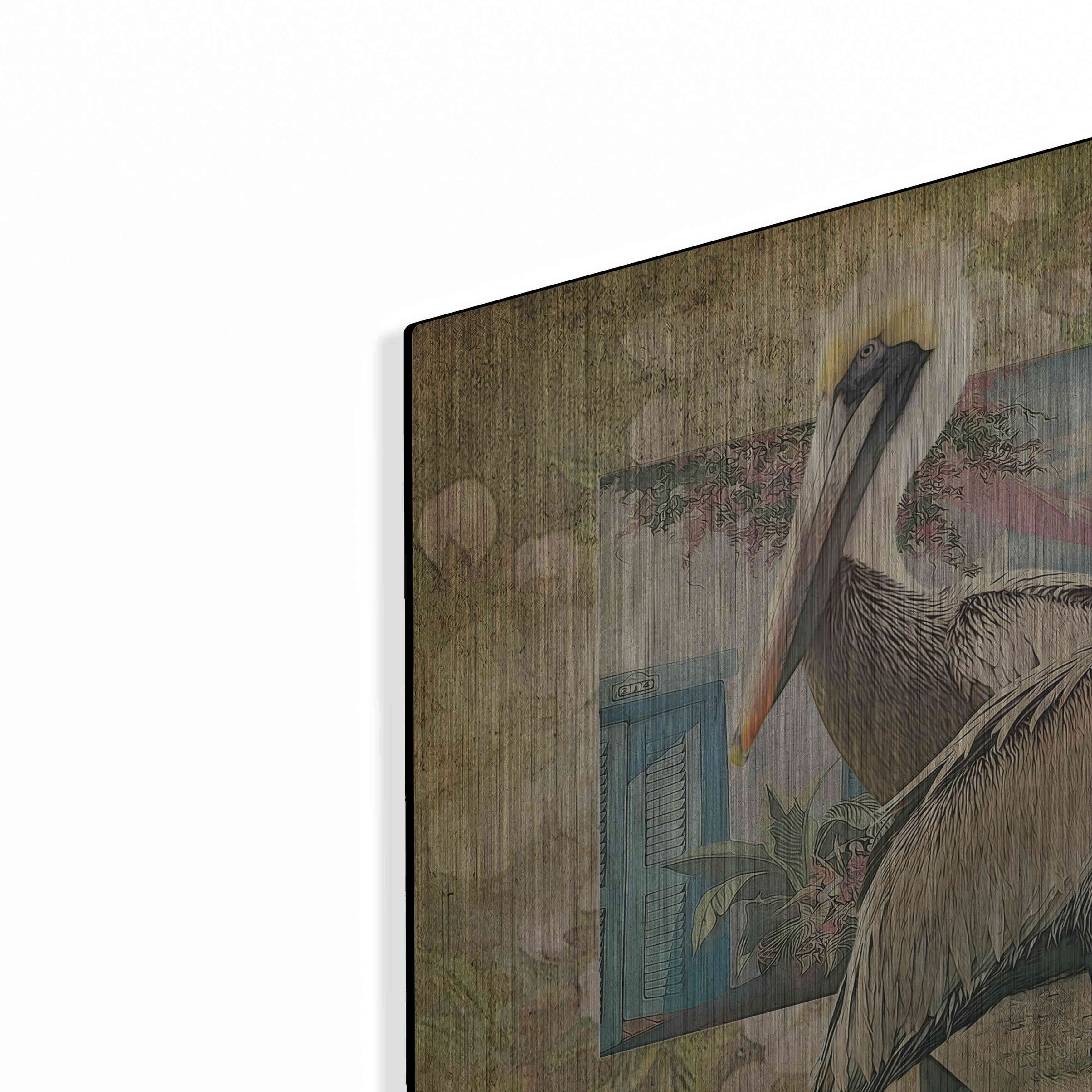 Luxe Metal Art 'Pelican Paradise IV' by Steve Hunziker, Metal Wall Art, 16