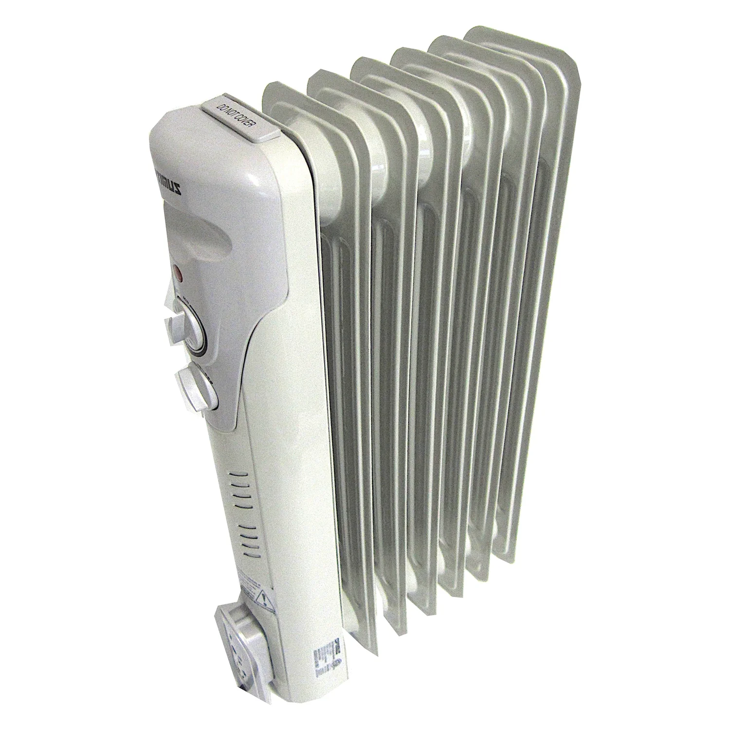 Optimus H-6011 3-Setting 1,500-Max 7-Fin Portable Oil-Filled Radiator Heater with Thermostat and Wheels