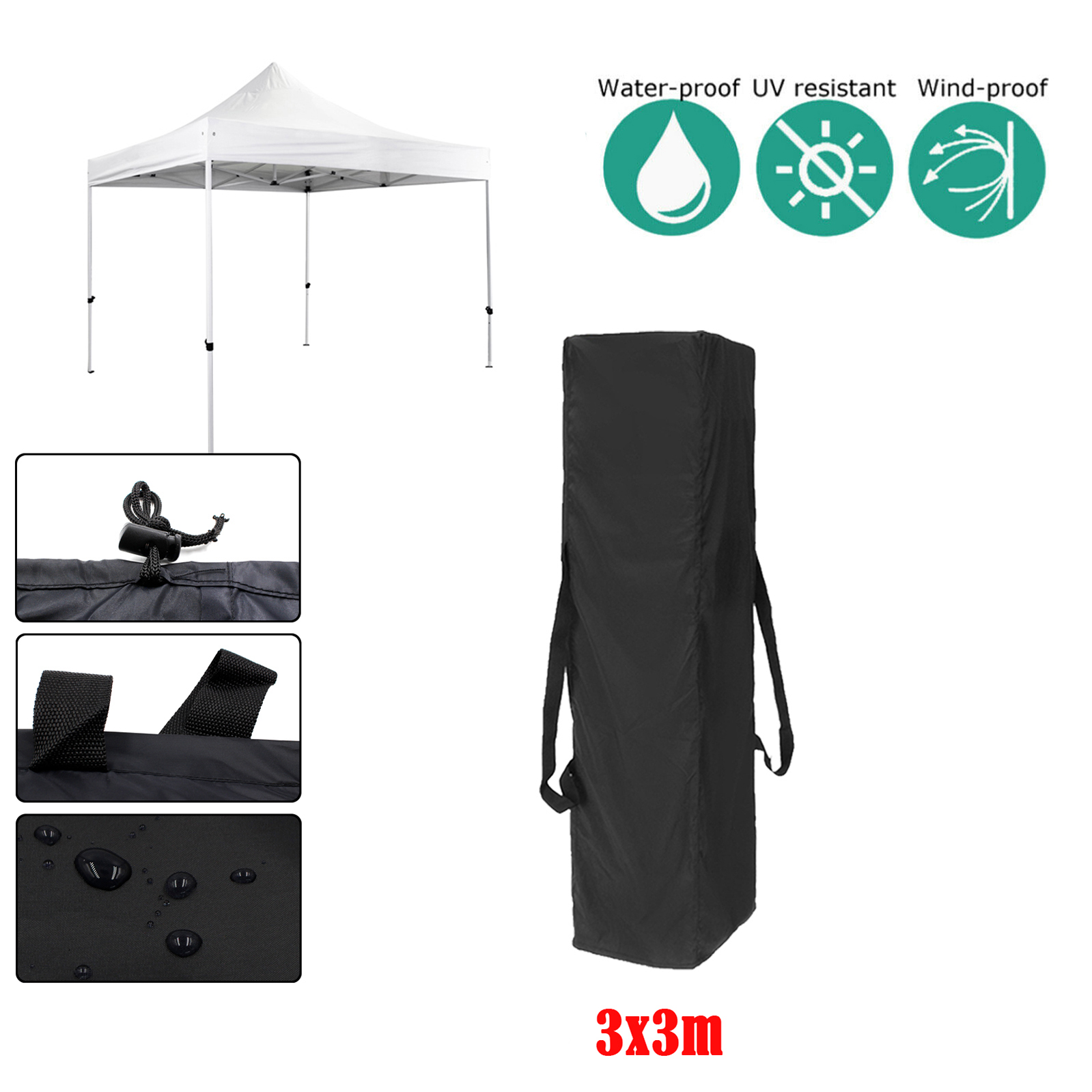 140X34CM Waterproof Gazebo Marquee Carry Bag Garden Polyester With 2 Side Handle