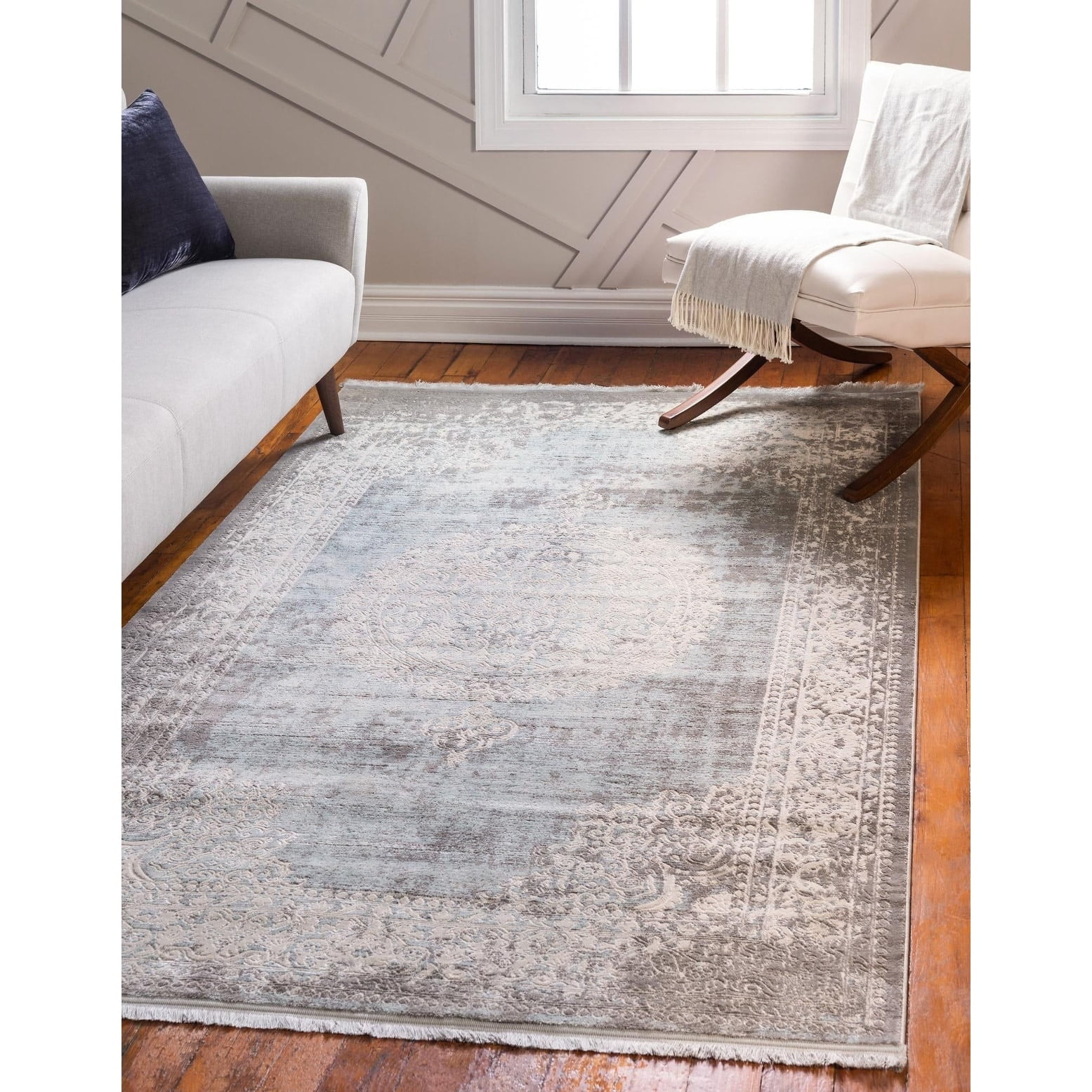 Contemporary Franbu Collection Area Rug Light Green - 4'x6'