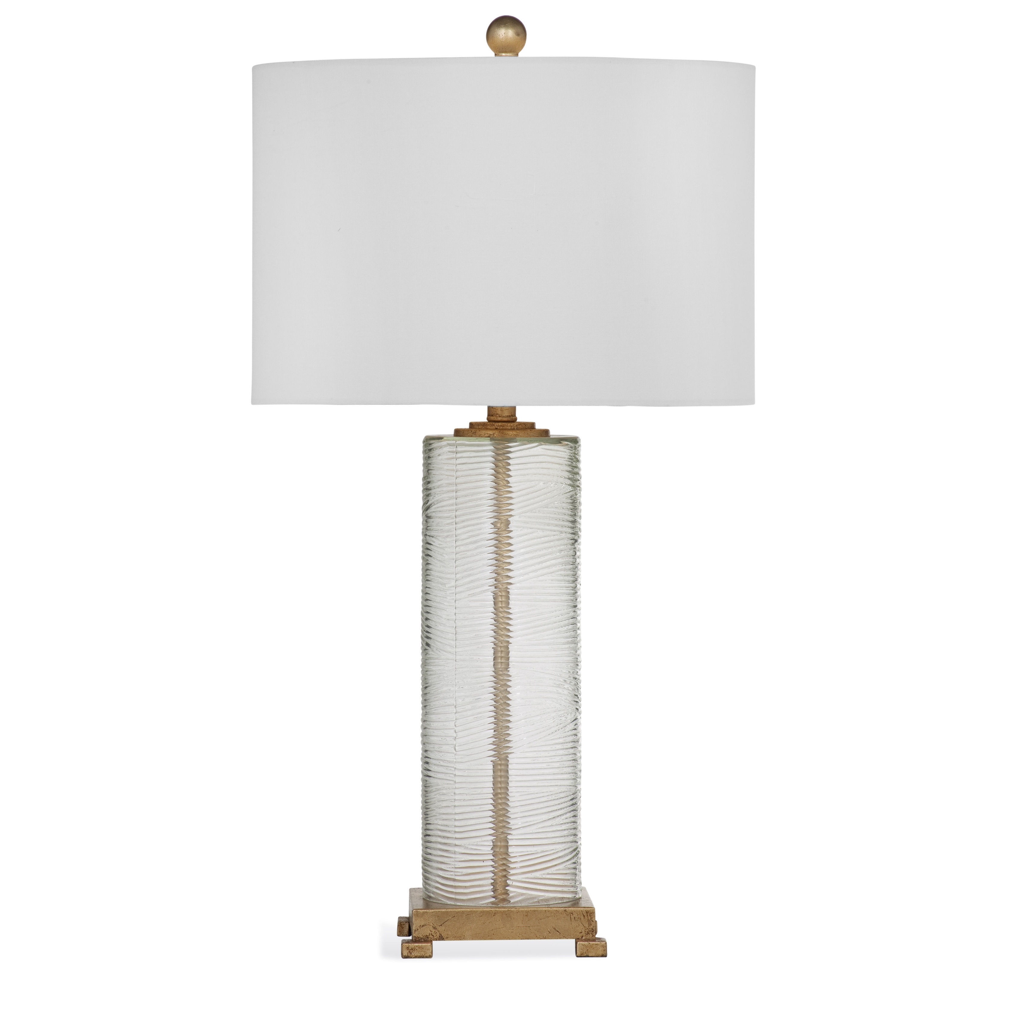 Bassett Mirror Maroa Glass Table Lamp in White and Gold