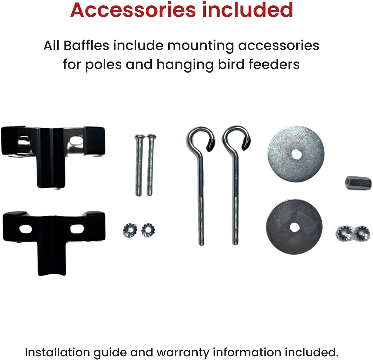 Predator Guard Squirrel Baffle - Protects Hanging Bird Feeders and Poles - Raccoon and Squirrel Proof Your Bird Feeders and Bird Houses - Anti-Rust Galvanized Steel - 17 inch (Black)