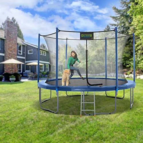 Outdoor Heights Round Trampoline with Safety Net Enclosure and Vinyl Pad - Blue - 10 feet