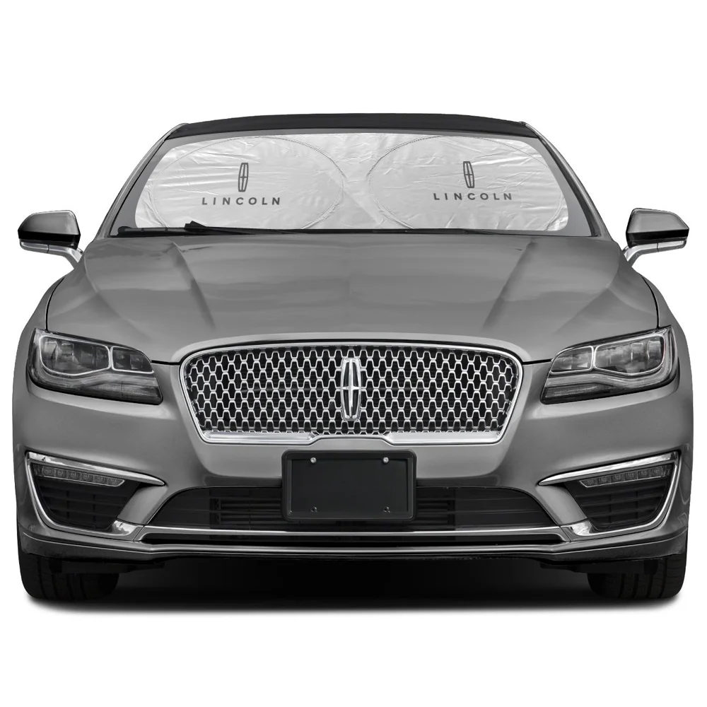 Lincoln Aviator Universal Fit One-Piece Easy Folding Silver Reflective Fabric Windshield Sun Shade (size: 75.5