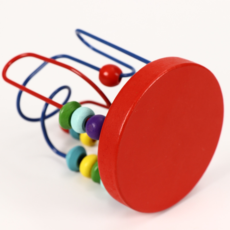 Kiddopark Baby Bead Maze Toy Wooden Colorful Roller Coaster Educational Circle Toys Learning Toys（Elephant）