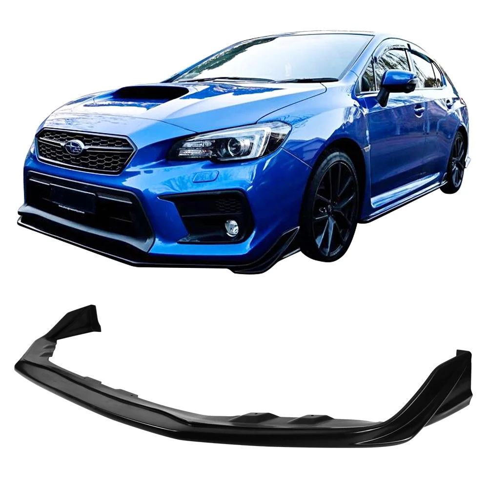 Ikon Motorsports Compatible with 18-21 Subaru WRX STI S208 Style Front Bumper Lip Spoiler - Unpainted PU