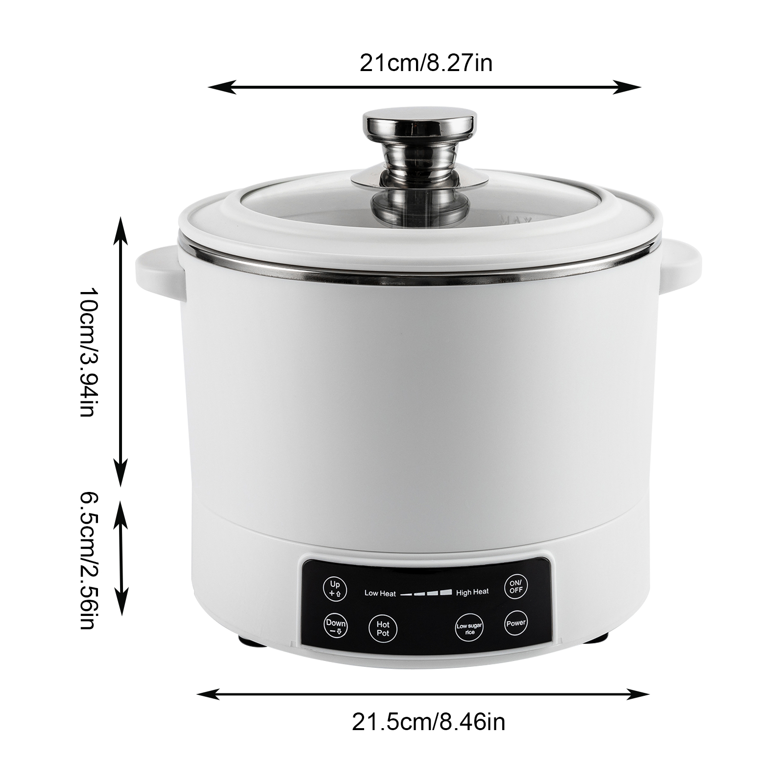 Electric Hot Pot with Steamer Smart Lifting 3L Electric Pot for Cooking Nonstick Coating