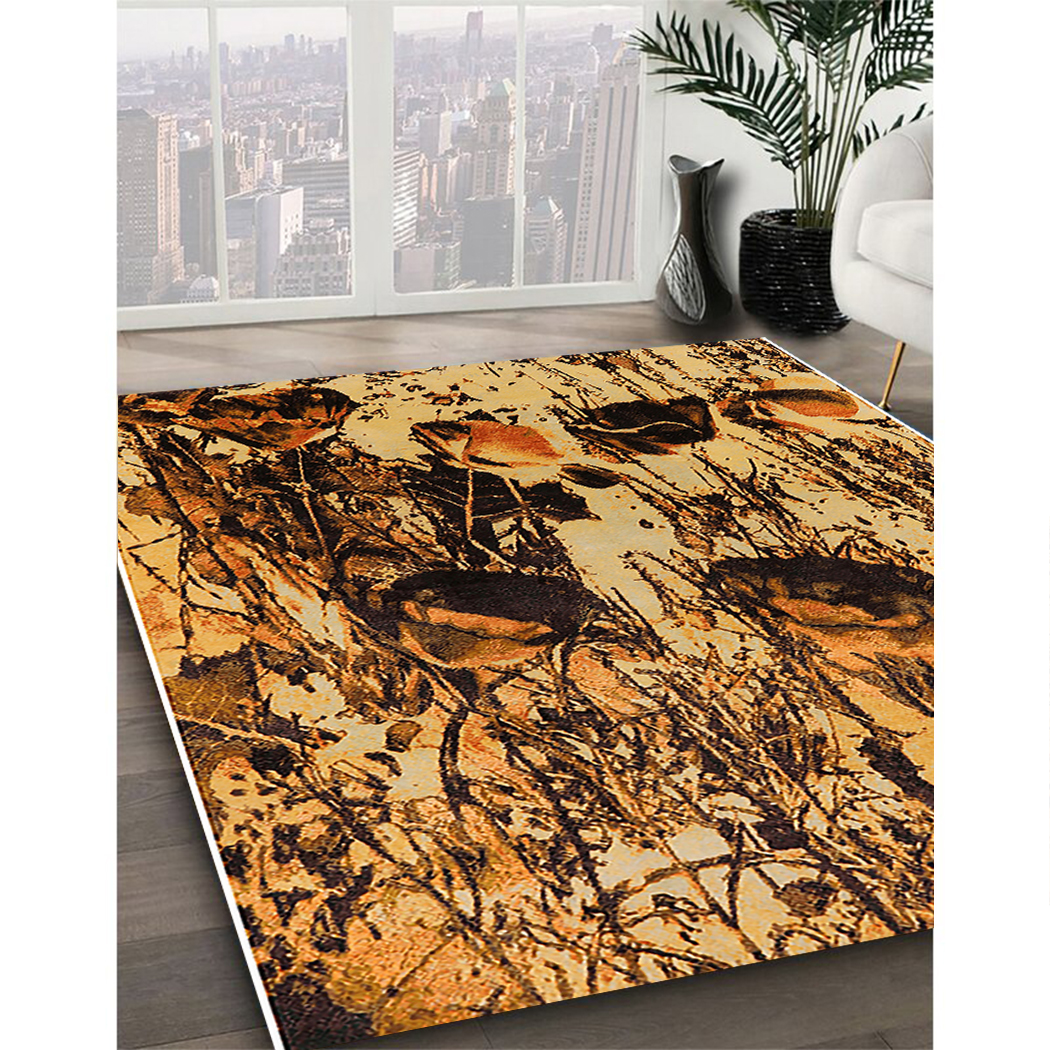 Ahgly Company Indoor Rectangle Mid-Century Modern Red Oriental Area Rugs, 2' x 3'