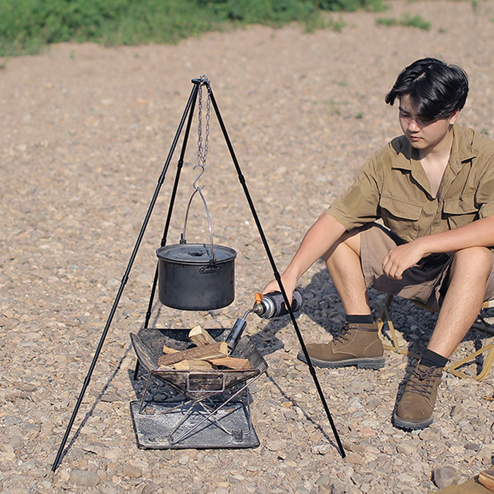Nebublu Tripod,Outdoor Campfire Bonfire Campfire Bonfire Portable Stand Picnic BBQ Aluminum Alloy Pot Bonfire Portable Aluminum Alloy Pot Stand BUZHI QISUO