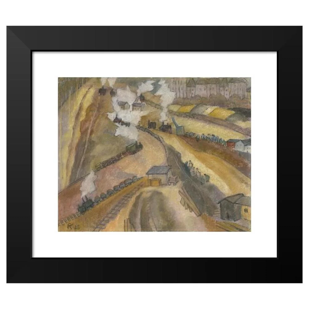 Pauline Kowarzik 14x12 Black Modern Framed Museum Art Print Titled - Building Site of the I. G. Farben 3 (1928)