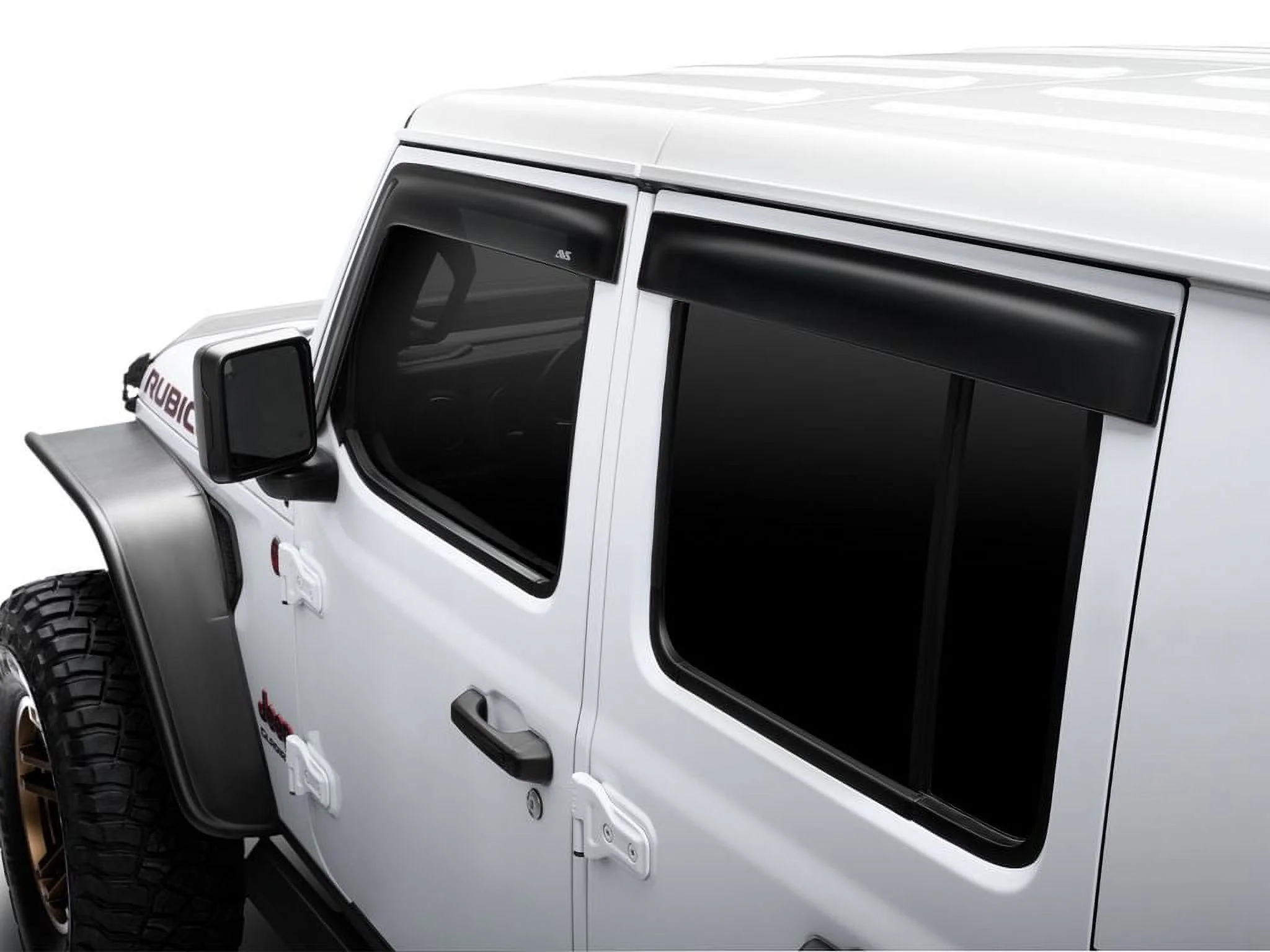 Auto Ventshade (AVS) by RealTruck 894066 Low Profile Dark Smoke Ventvisor Side Window Deflector, 4-Piece Set Compatible With 2020-2021 Jeep Gladiator, 2018-2021 Jeep Wrangler JL