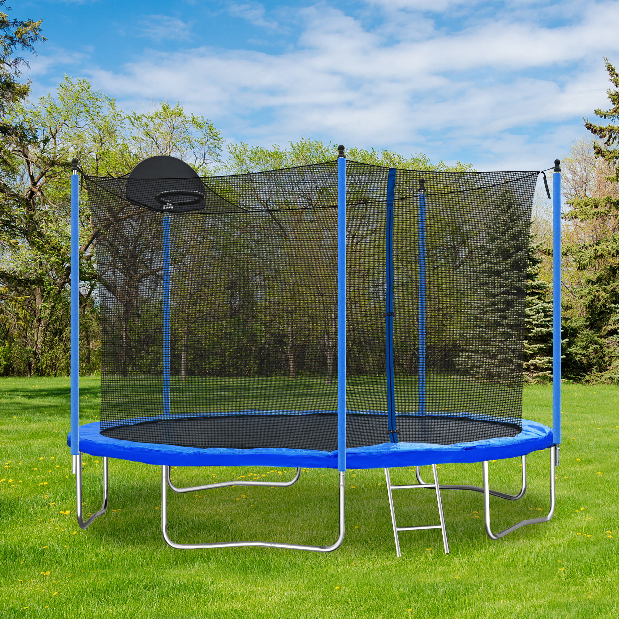 LYPER 12FT TRAMPOLINE WITH BOARD,METAL,BOARD