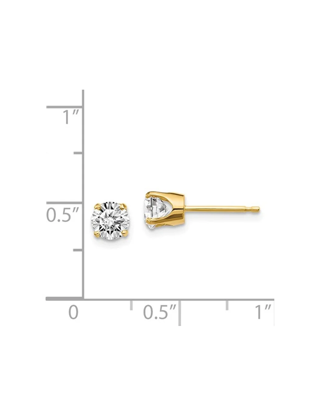 0.95 Carat (Ctw I2, K-L) Diamond Solitaire Stud Earrings in 14K Yellow Gold