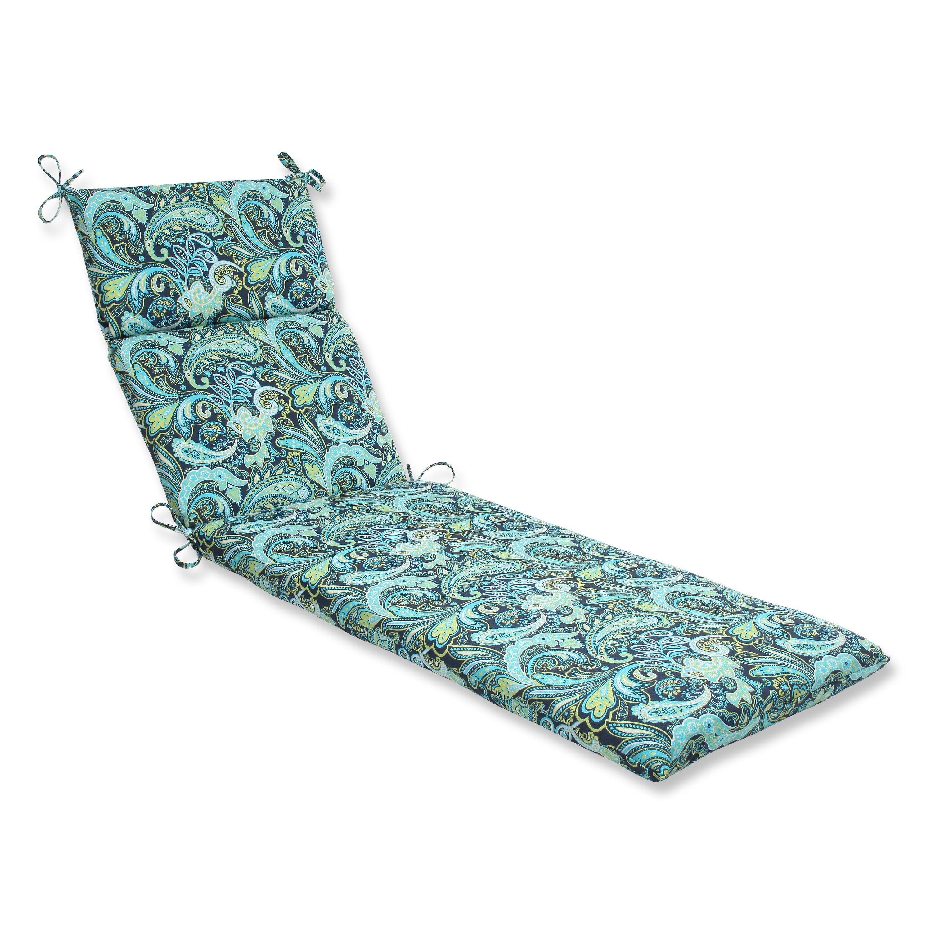 Pillow Perfect  Pretty Paisley Navy Chaise Lounge Outdoor Cushion