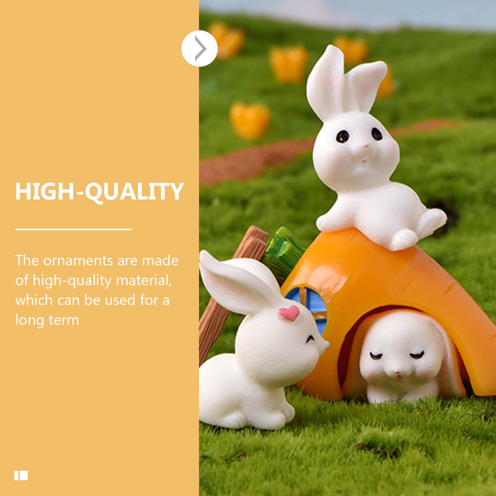 21 Pcs Terrarium Accessories Mini Dollhouse Little Rabbit Micro Landscape Figurines Forest Animal Figures Accessory Garden