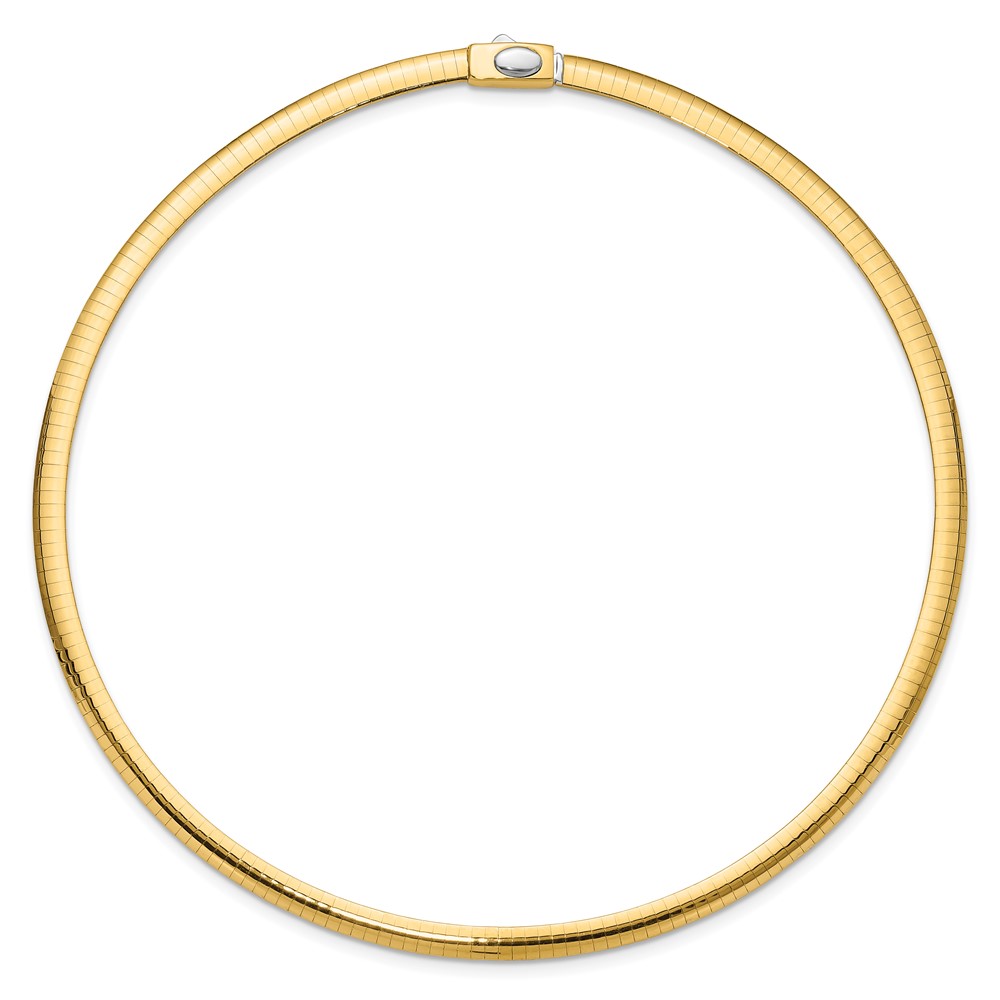14k 5mm Reversible White & Yellow Domed Omega Necklace QROM5-16