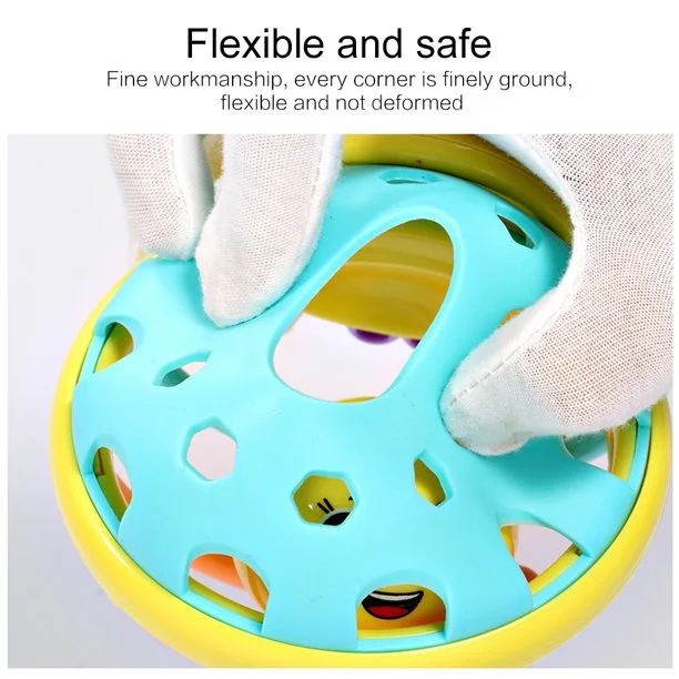 LNGOOR Rattle Ball - Sensory Teether Toy for Babies Ages 6 Months and Up - Made from Safe, Stretchy Silicone - Non-Toxic, PVC, BPA and Phthalate-Free Baby Early Educational Toys