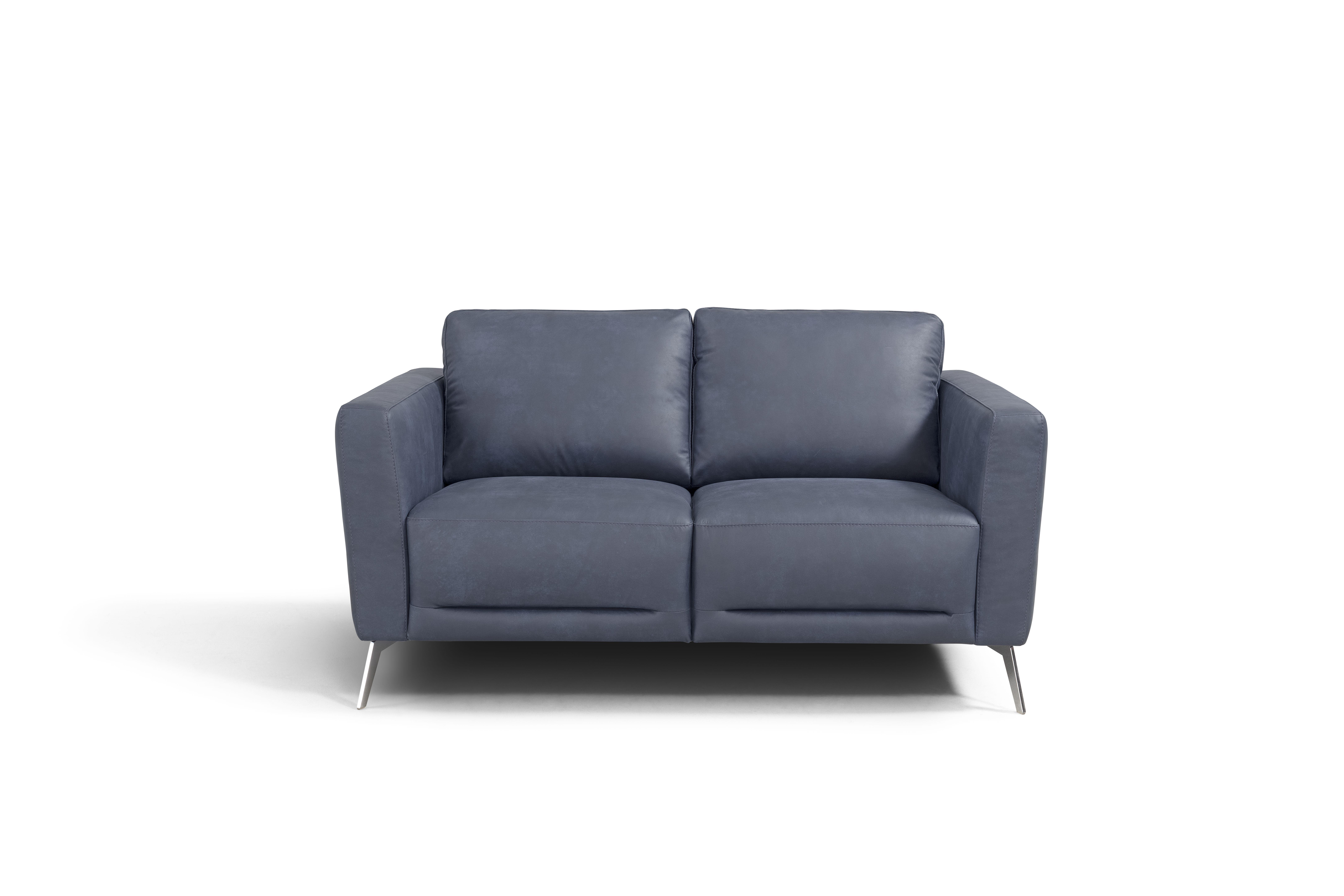 Modern Blue Leather Loveseat by Acme Astonic LV00213