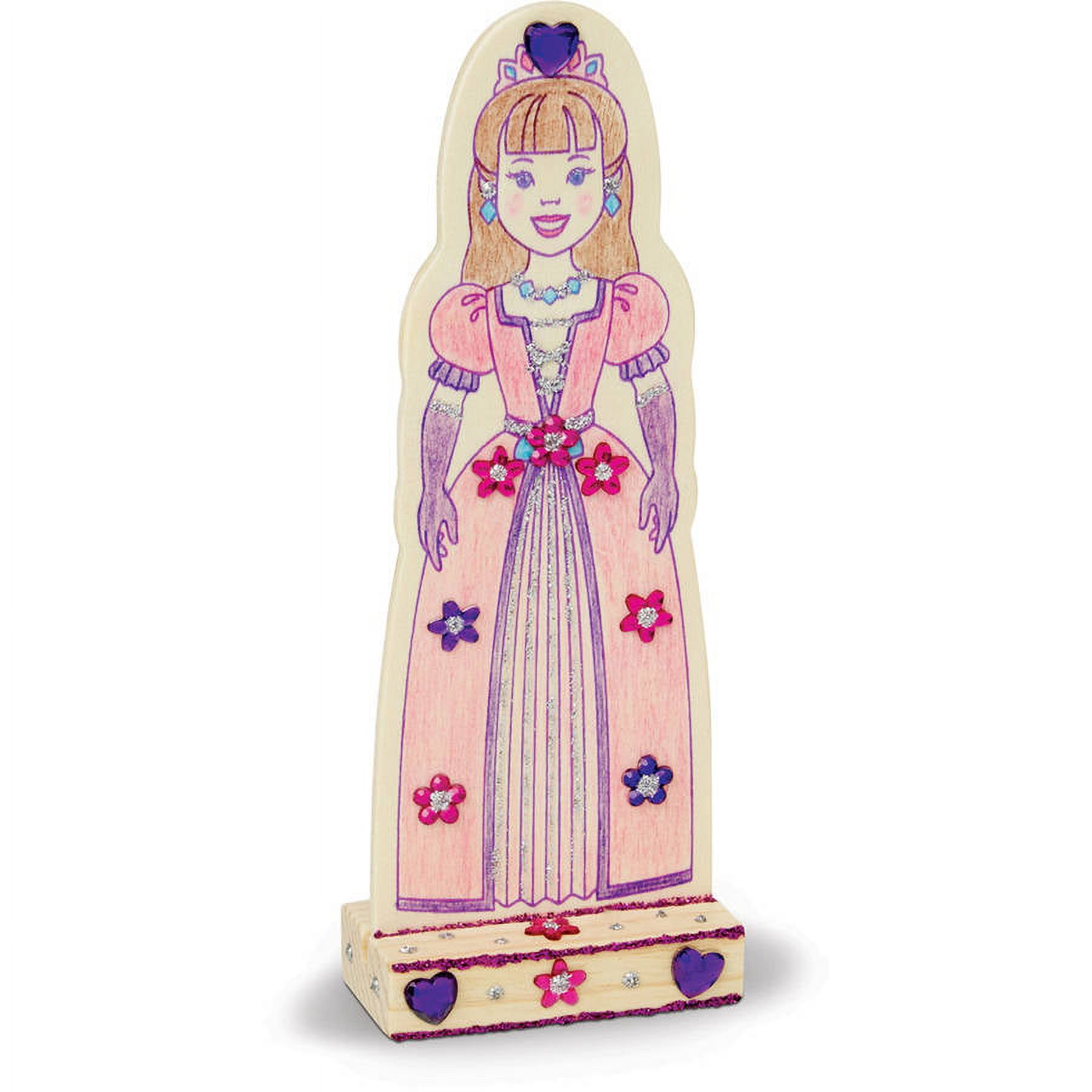 Melissa & Doug Decorate-Your-Own Wooden Princess Doll Craft Kit