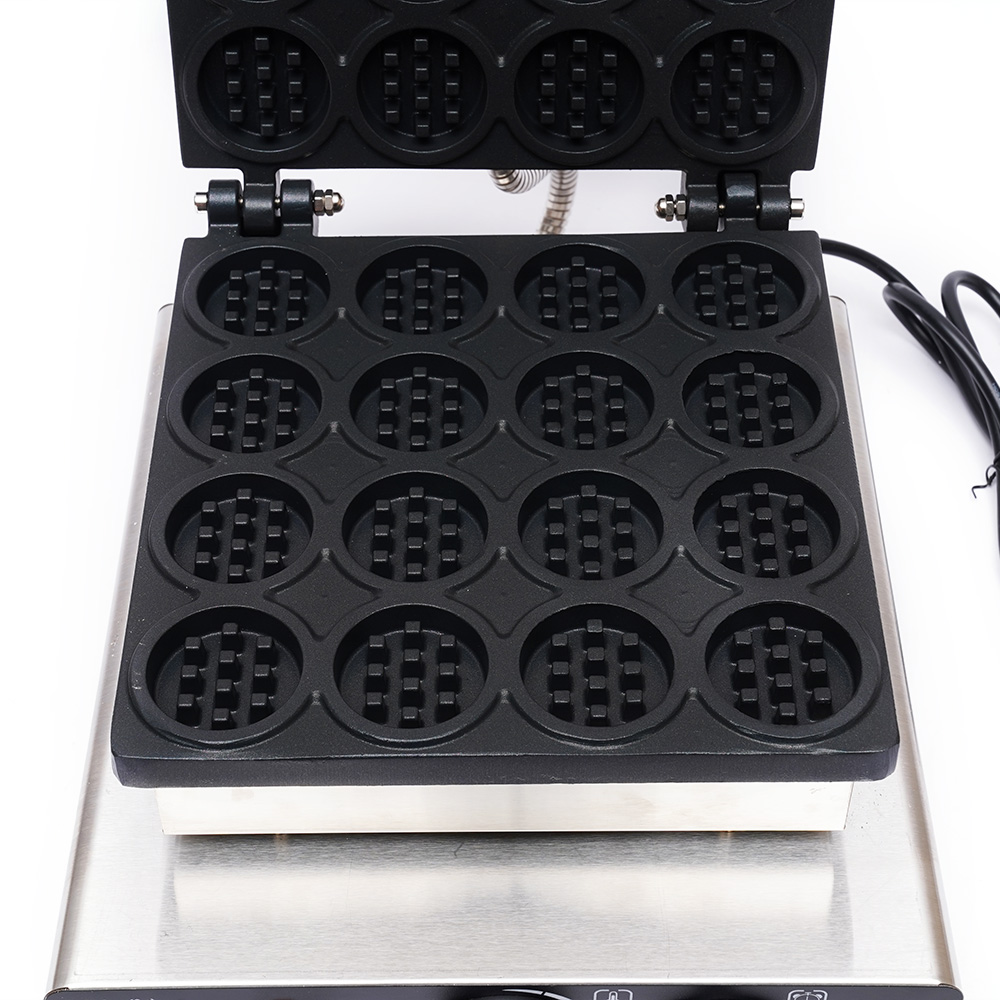 DENEST Commercial Electric Mini Round Waffle Maker Machine Nonstick 16 Grooves