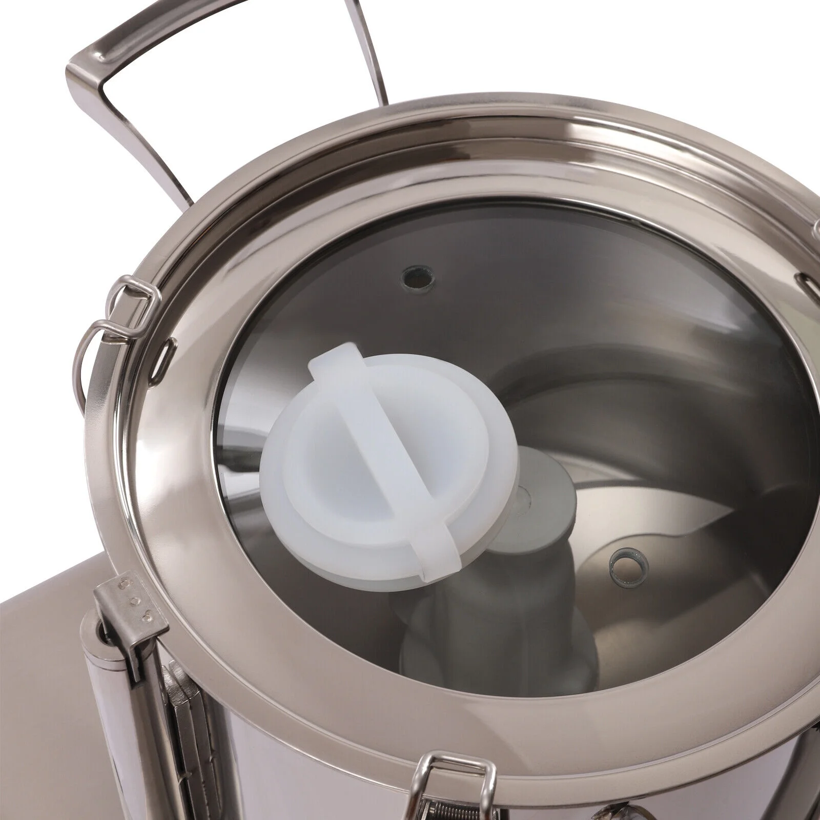 Miumaeov 5.3Qt Commercial Electric Food Chopper Stainless Steel Peanut Garlic Meat Grinder with Transparent Lid 550W