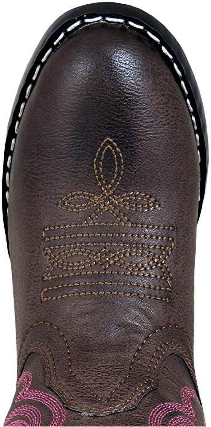 Smoky Mountain Girls Brown with Pink Stitch Monterey Western Cowboy Boots, size 3.5 Youth