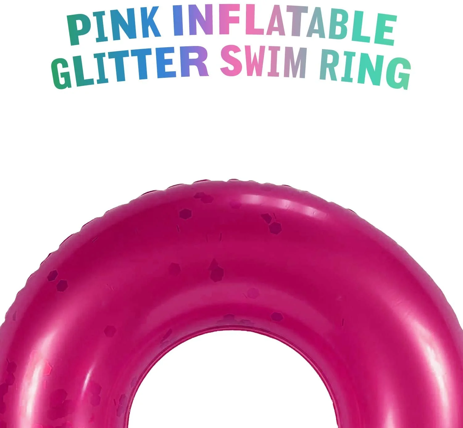 Alyvia Inflatable Pink Pool Float with Glitter Inside, Fun Beach Floaties, Swim Party Toys, Summer Pool Round Rings for Adults & Kids&nbsp; | 36 Inch