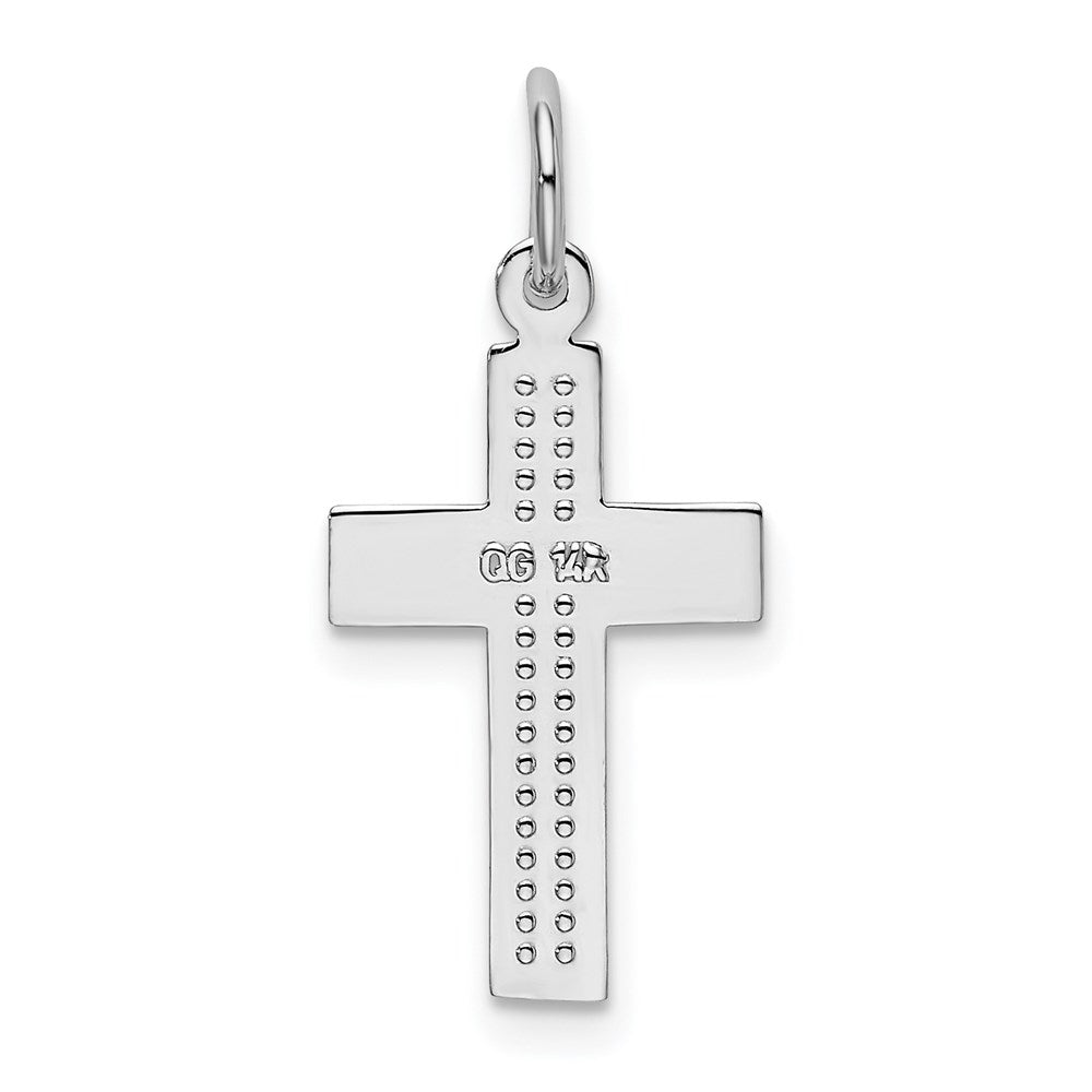 White Gold Latin Cross Pendant, Made in USA