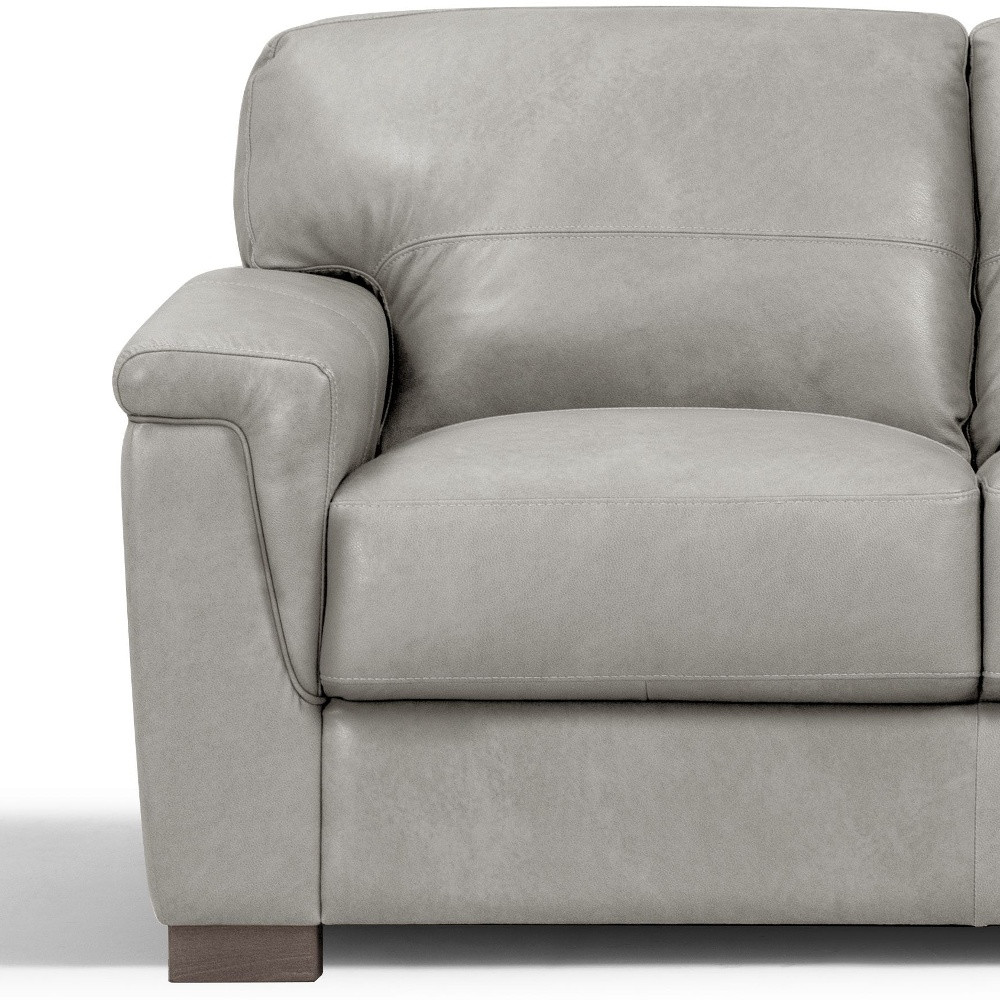 HomeRoots 515684 67 in. Leather Standard Love Seat, Gray & Black