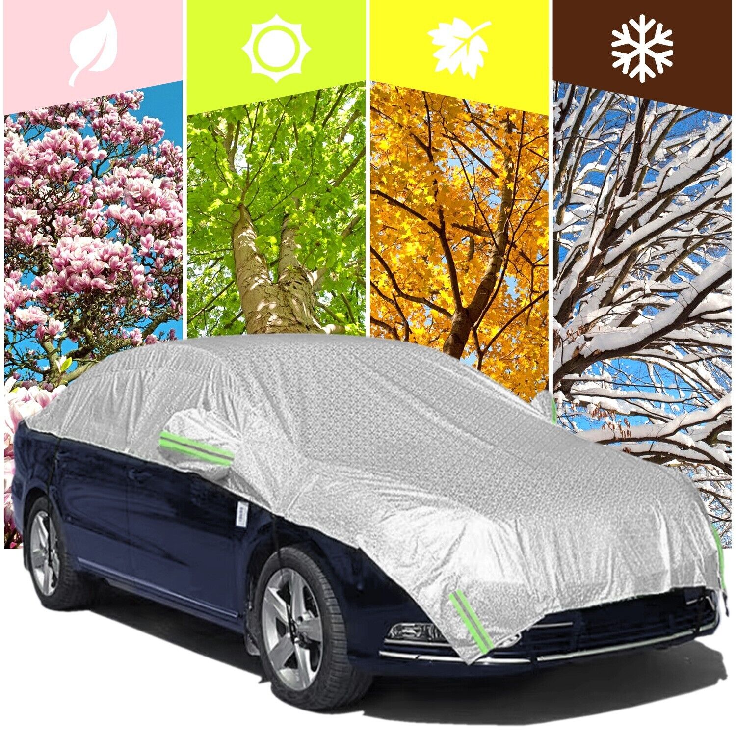 Car Windshield & Roof Snow Cover Thicken Winter Ice Frost Guard Half Car Cover