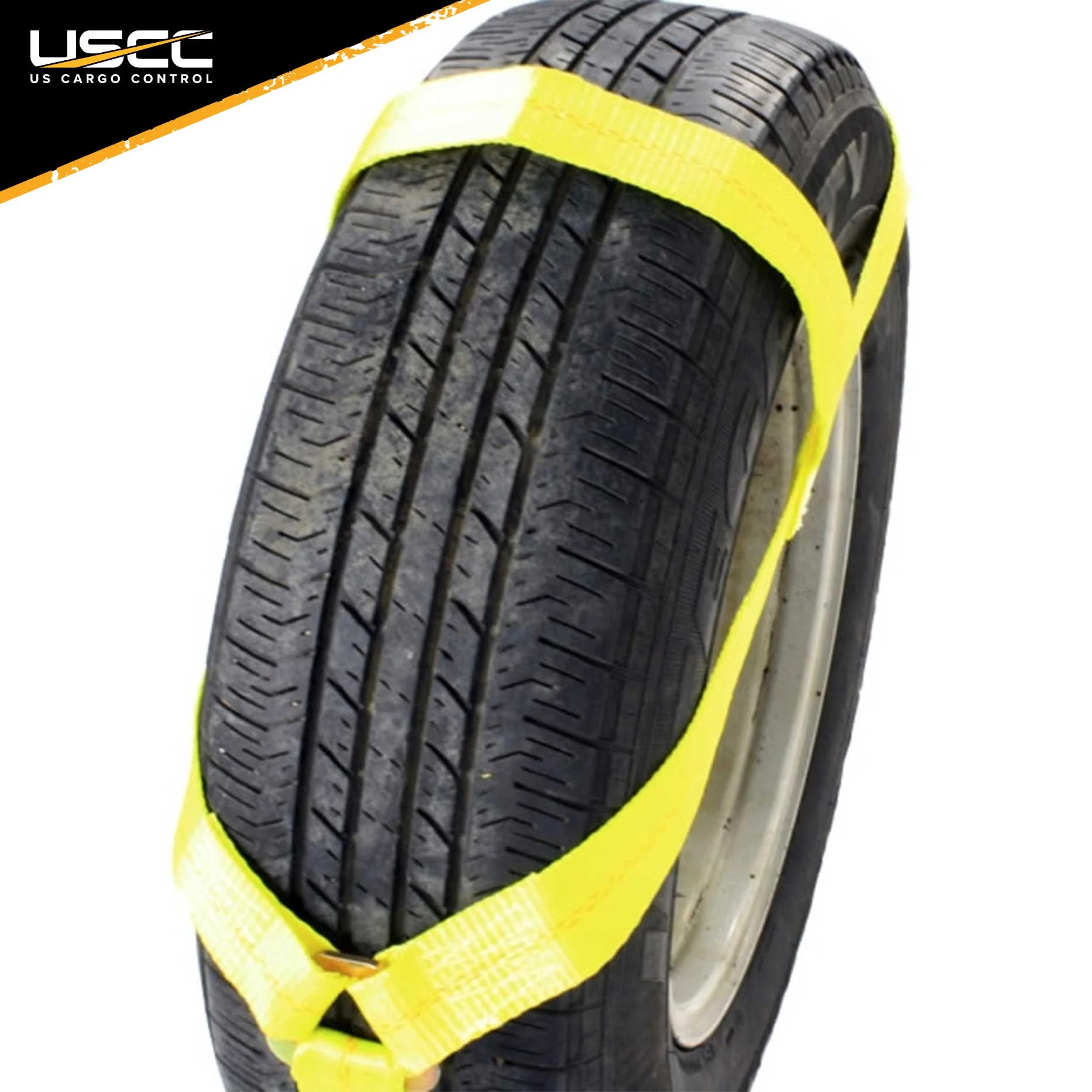 Car Carrier Tire Holder Basket Straps w/ Swivel Hooks & Ratchet - 4