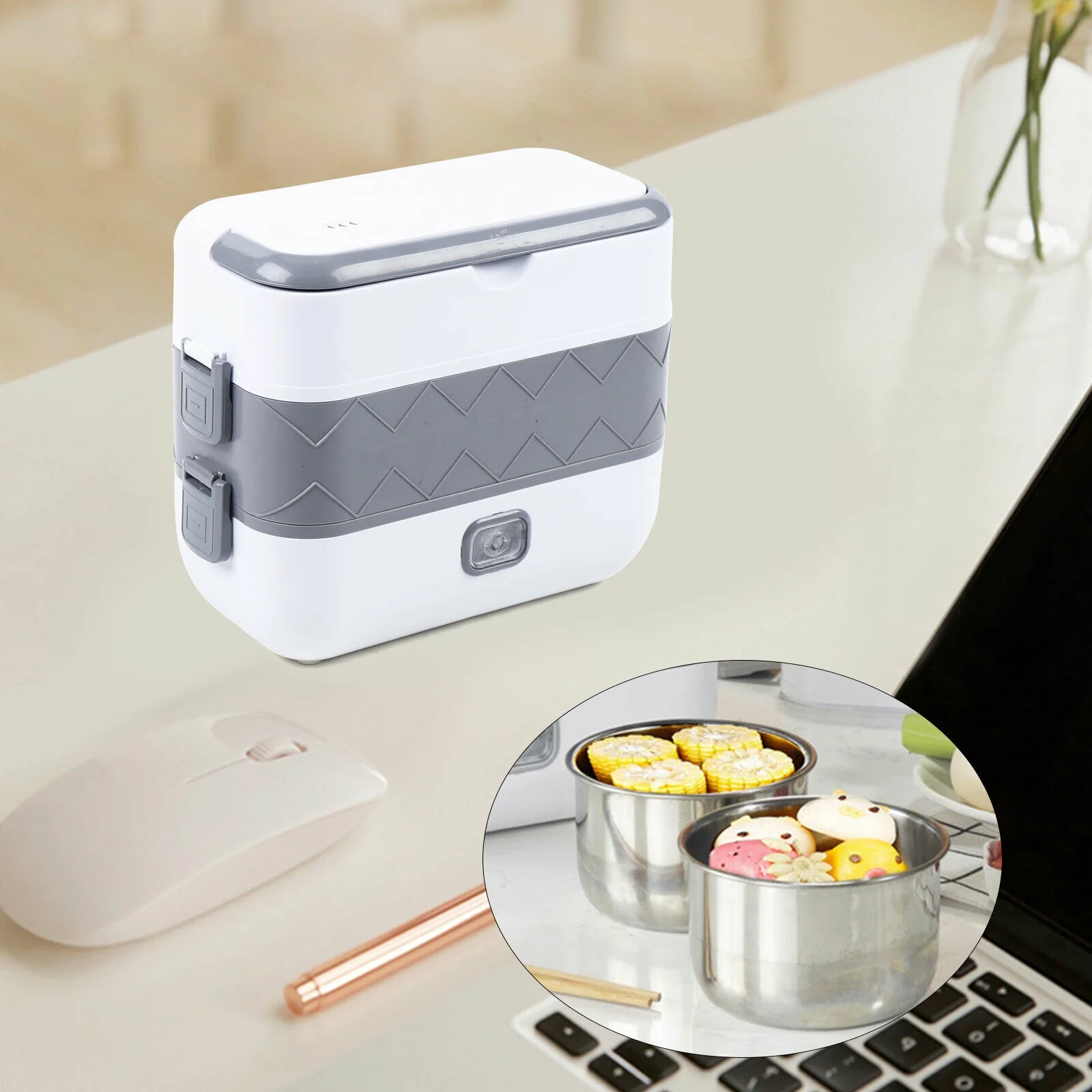 TFCFL Electric Lunch Box Portable Food Warmer Heater Mini Oven Rice Cooker Travel