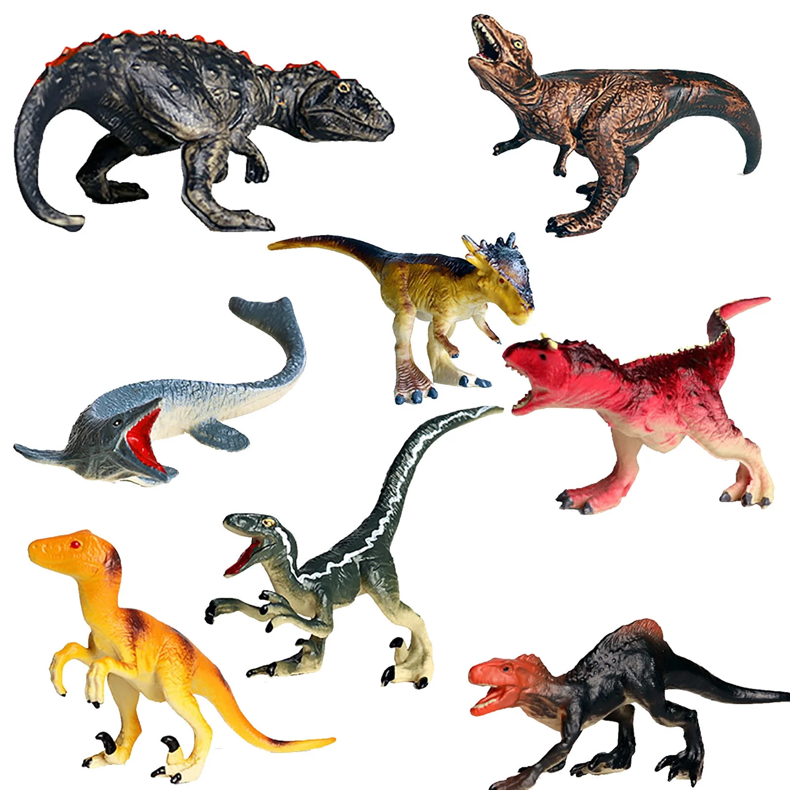 Tarmeek 8PCS Behemoth Dinosaur Model Decoration Toy Kid Simulation Dinosaur Toy Christmas Gifts for Kids 3-12Y