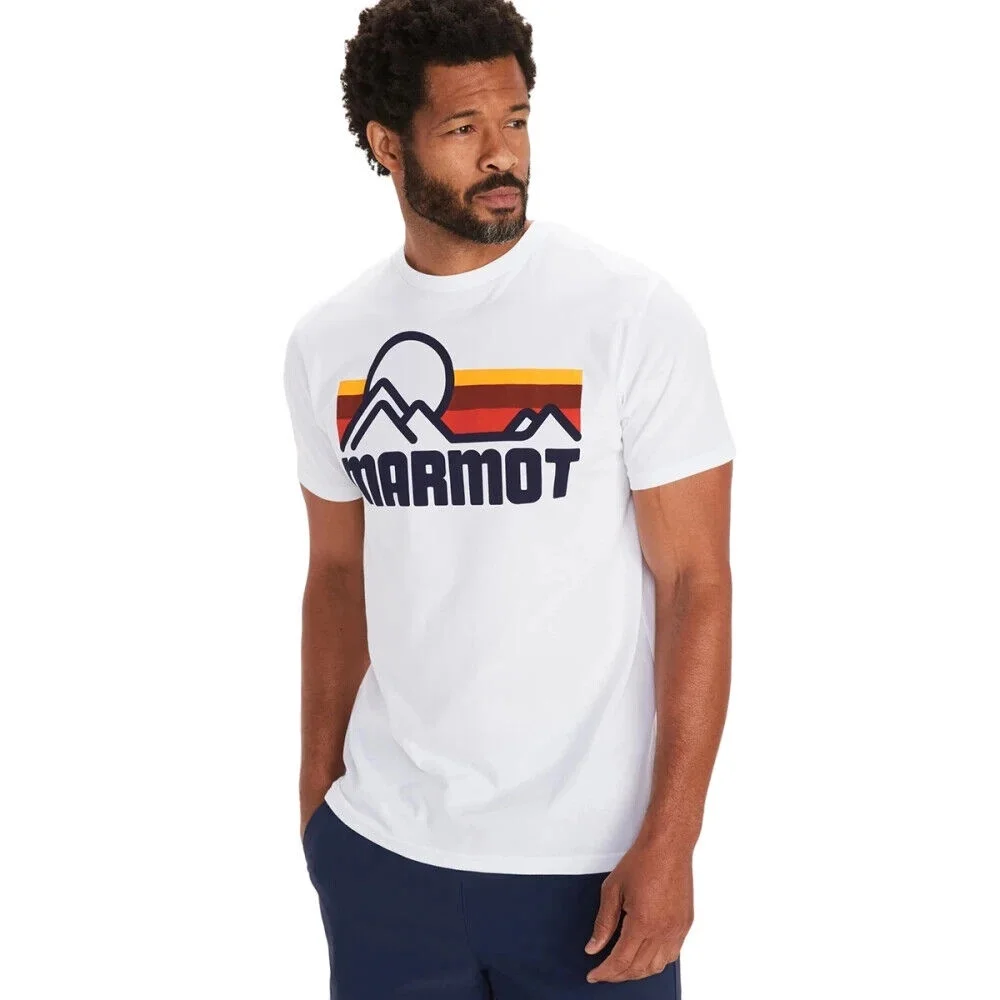 Marmot Mens Organic Cotton Coastal Short-Sleeve Graphic Tee White-XL