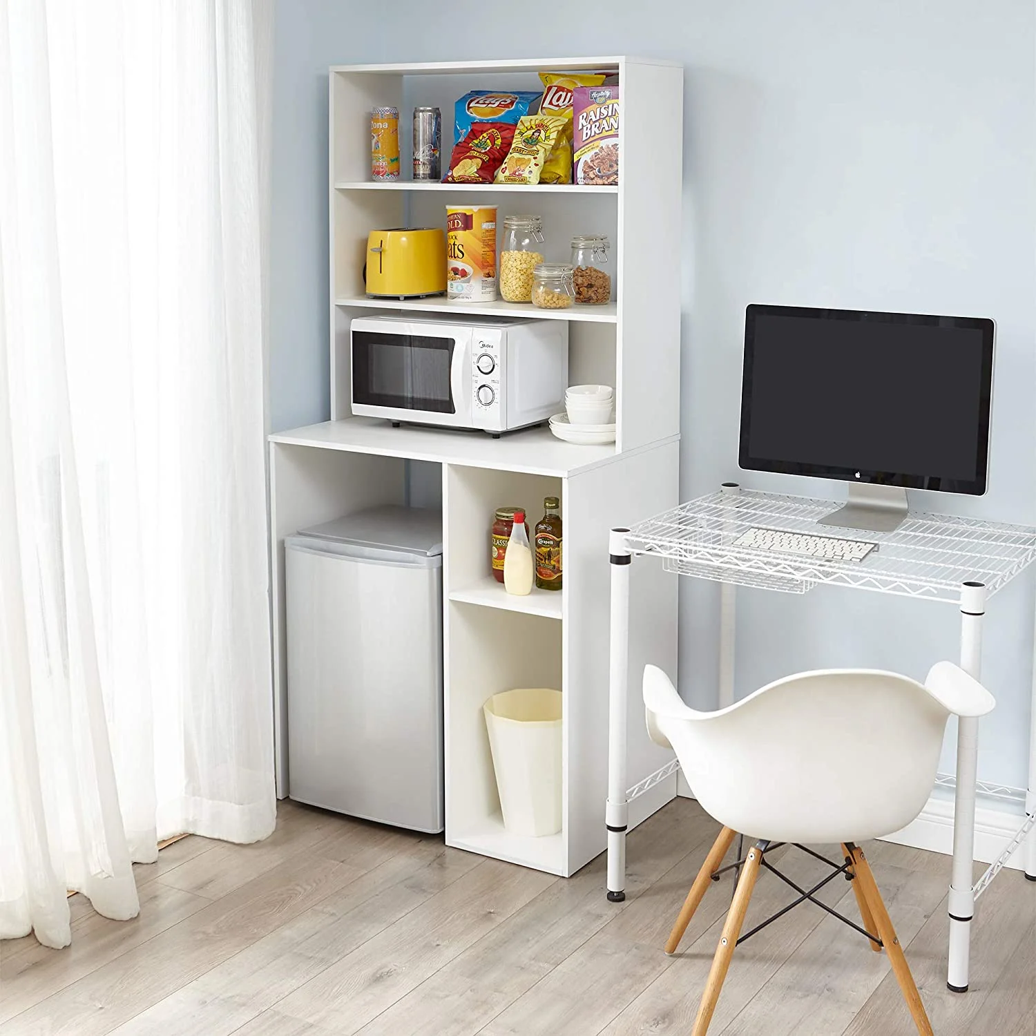 YFENGBO Yak About It Mini Fridge Dorm Station with Top  - White