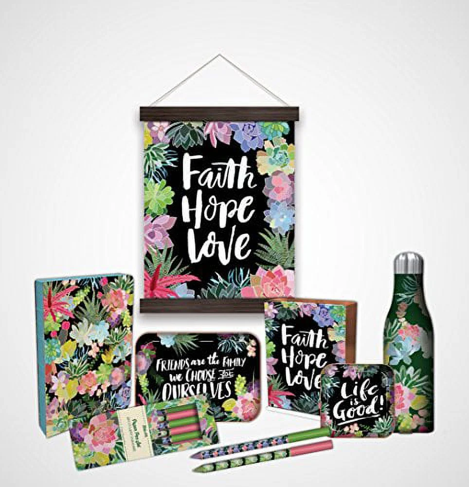 Studio Oh! 17 oz. Insulated Stainless Steel Water Bottle Available in 11 Different Designs, Mia Charro Succulents