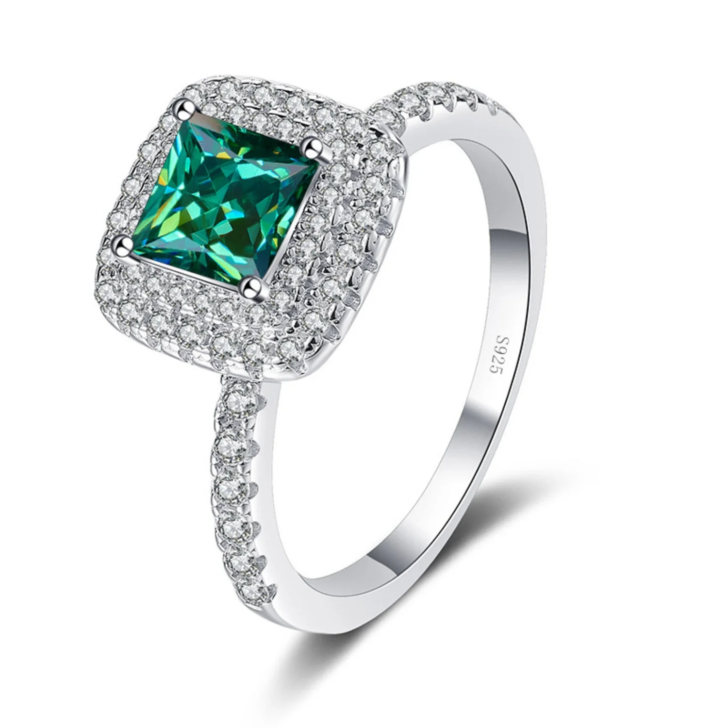 Moissanite Engagement Ring 1ct Princess Cut D Color VVS1 S925 Sterling Silver Diamond Ring for Women Moissanite Wedding Rings for Women with Certificate