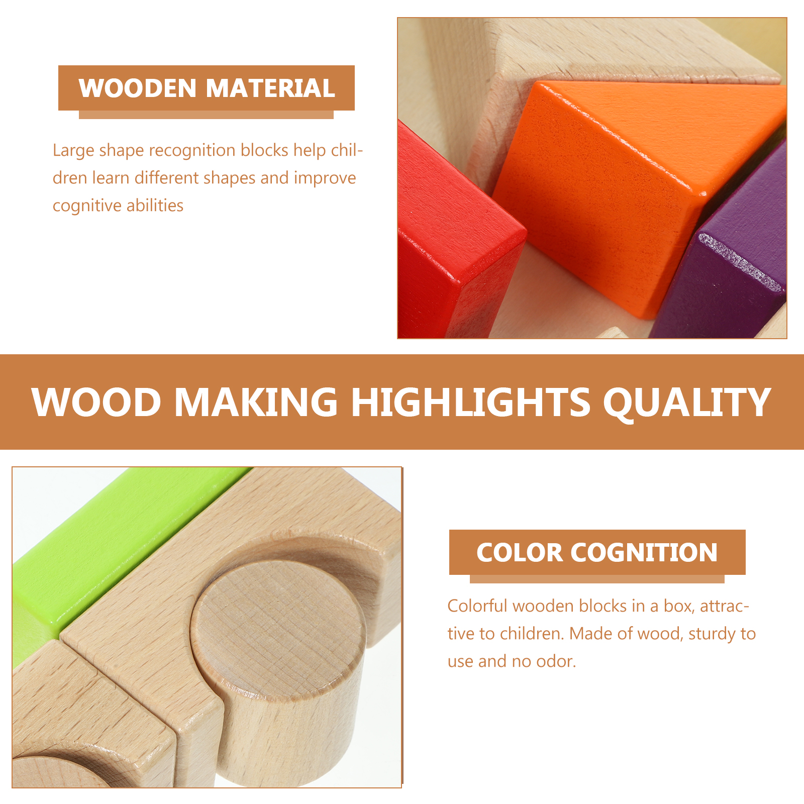 30 Pcs Young Children's Wooden Building Blocks Game Toy Stacking Toys Childrens Playset for Kids Natural Toddler