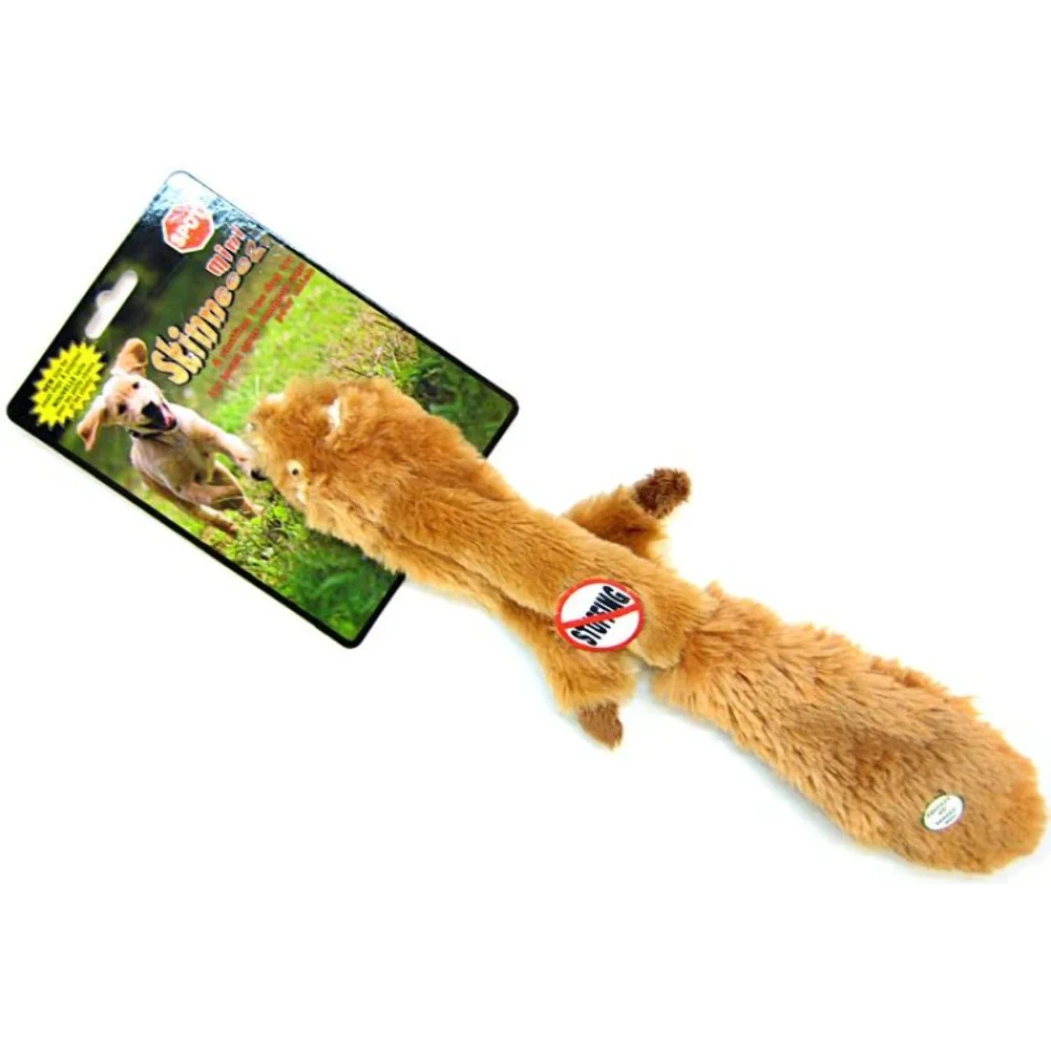 SPOT Skinneeez Stuffing Free Plush Squirrel Dog Toy, 13