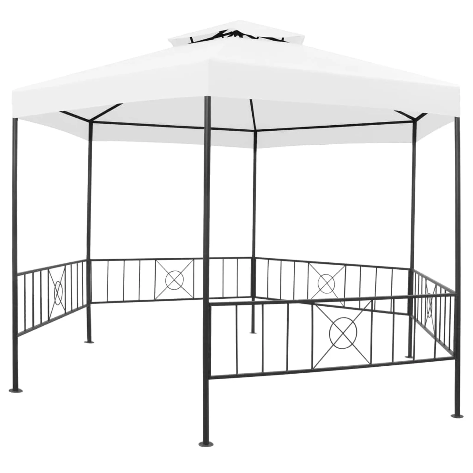 Dcenta Party Tent Outdoor Gazebo Steel Frame Sunshade Shelter Canopy White for Backyard, Yard, Wedding, BBQ, Camping, Festival, Shows 127.2 x 108.3 x 104.3 Inches (L x W x H)