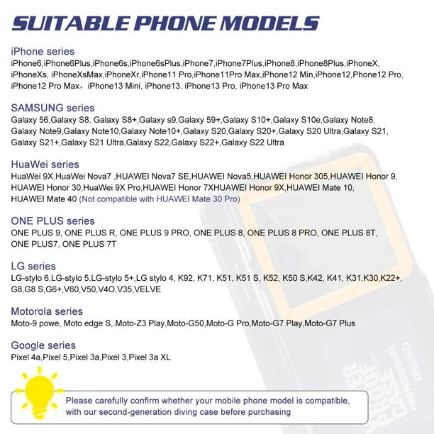 UrbanX Professional [15m/50ft] Swimming Diving Surfing Snorkeling Photo Video Waterproof Protective Case Underwater Housing for Samsung Galaxy S20 5G UW And all Phones Up to 6.9 Inch LCD with Lanyard